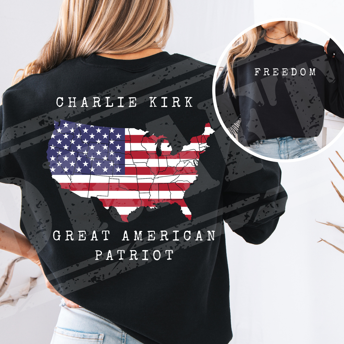 Charlie Kirk Sweatshirt | Great American Patriot Freedom Crewneck