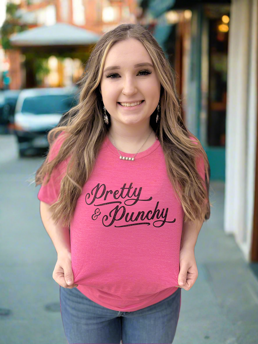 Pretty & Punchy Short Sleeve Tee | Pink