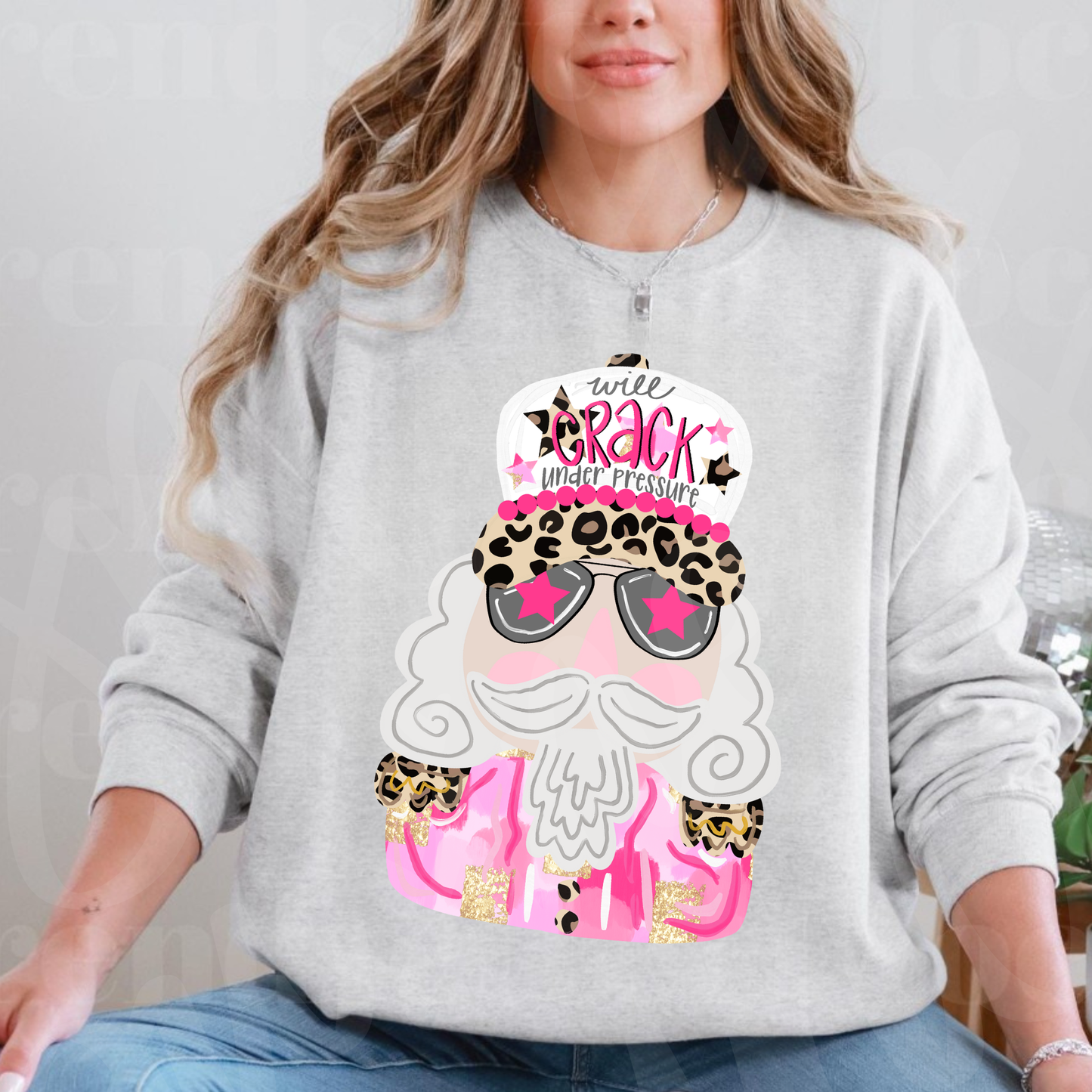 🎀 “Will Crack Under Pressure” Leopard Pink Nutcracker Sweatshirt | Gildan Crewneck