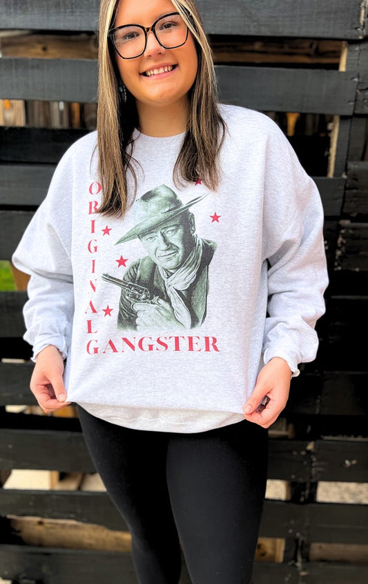 john wayne | original gangster | john wayne cowboy | gangster | Crewneck Sweatshirt | Western