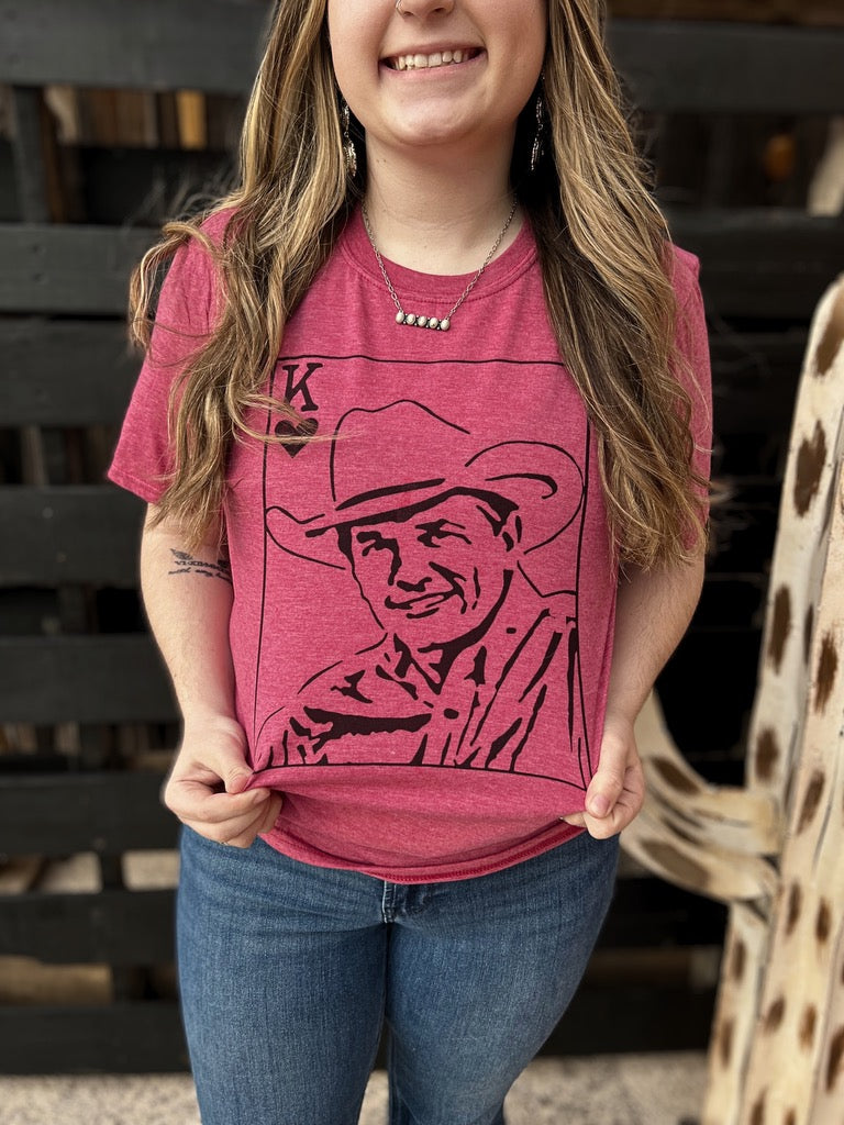 King George Graphic Short Sleeve Tee | Heather Cardinal Red