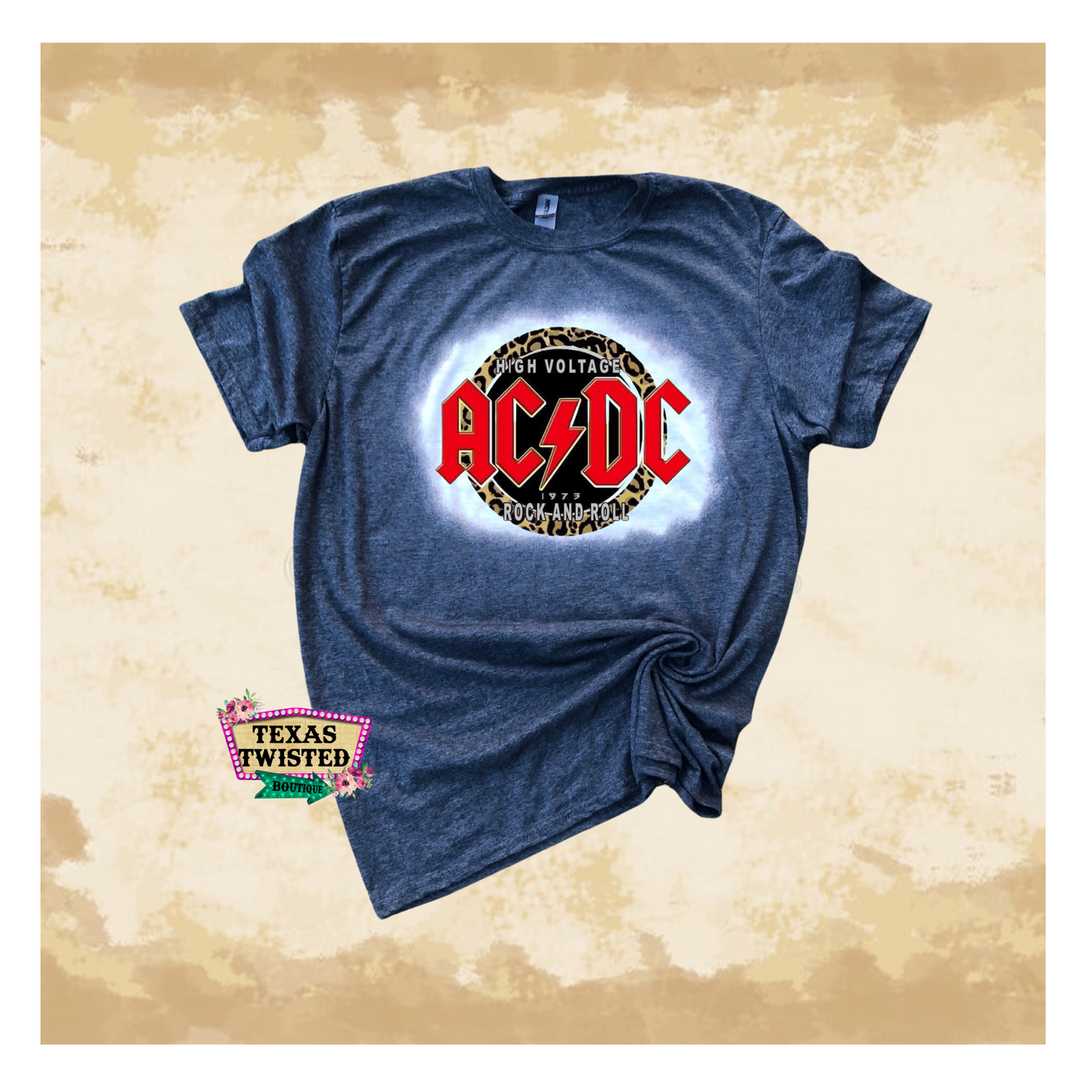 AC/DC Band Bleached Graphic Tee