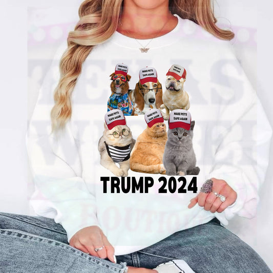 Make Pets Safe Again Crewneck Sweatshirt | 2024 president | 45th president | MAGA | 2024 Election | Republicans for Trump