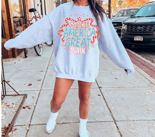 Make America Great Again Crewneck Sweatshirt | 2024 president | 45th & 47th president | MAGA | 2024 Election | Republicans for Trump