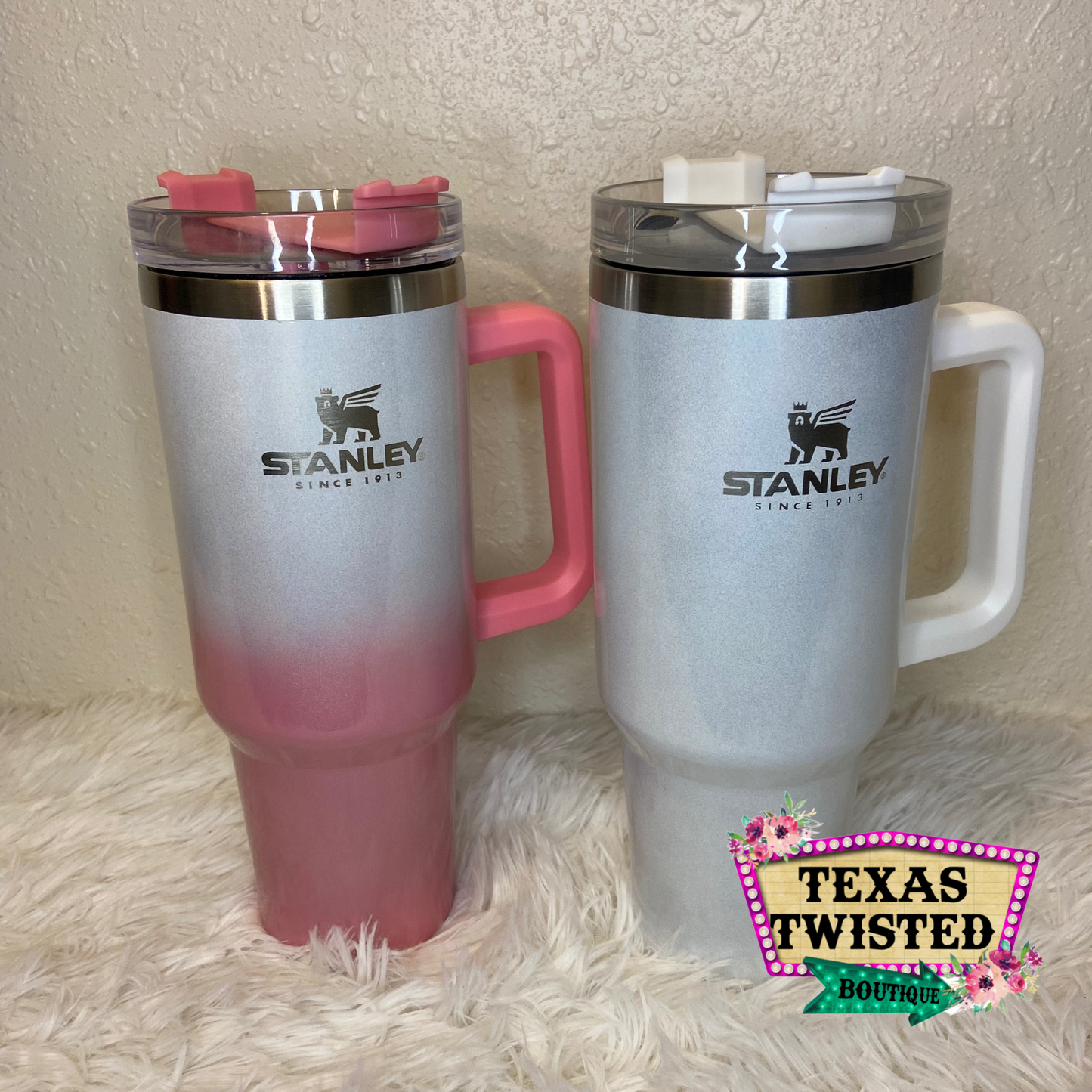 40 oz Dupe White or Pink/White Tumbler