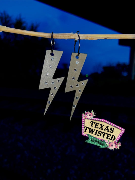 Lightning Bolt Earrings | Metal