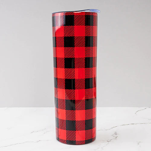 20 ounce Skinny Tumbler with Lid | Serape • Black or Red Buffalo