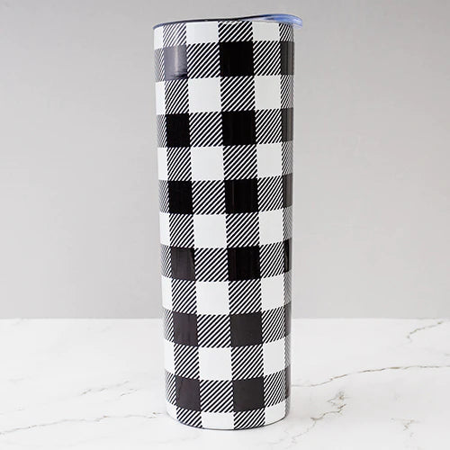 20 ounce Skinny Tumbler with Lid | Serape • Black or Red Buffalo