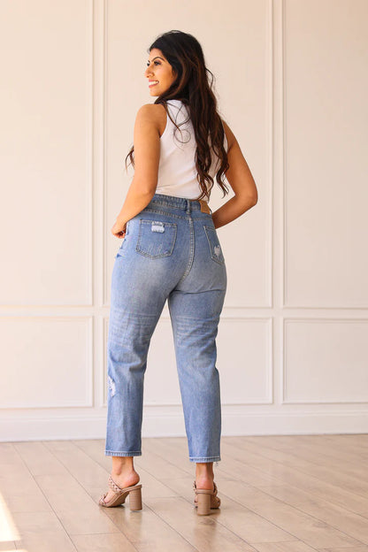 Cute + Casual Distressed Boyfriend Jeans