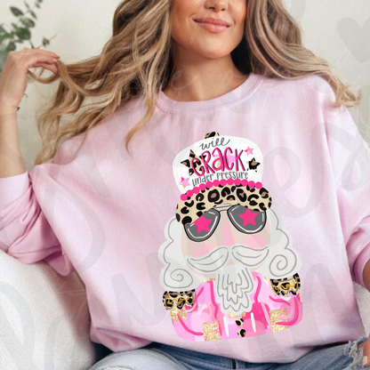 🎀 “Will Crack Under Pressure” Leopard Pink Nutcracker Sweatshirt | Gildan Crewneck