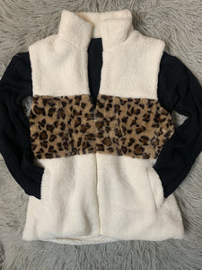 Layers of Cozy Leopard Sherpa Vest