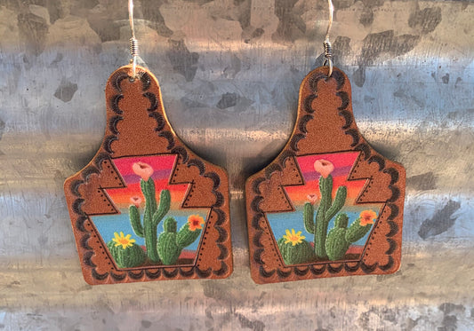 Ear Tag Cactus Earrings