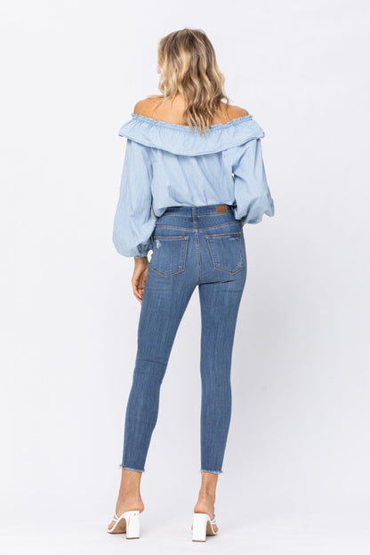 Judy Blue Cropped Destroyed Skinny Jean | Distressed Jeans | Stretch