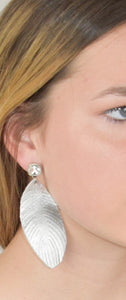 Rhinestone Feather - Earrings