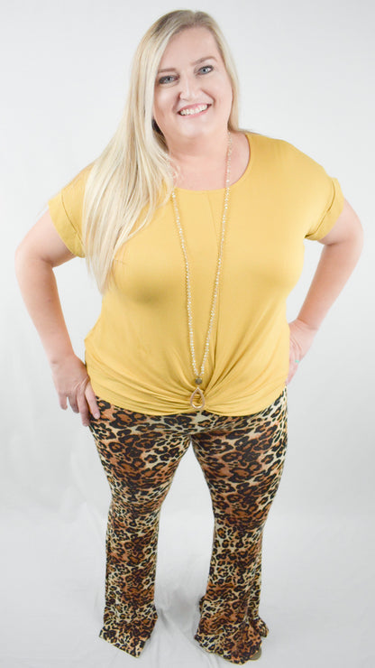 Wild for Leopard Bell Bottom Leggings