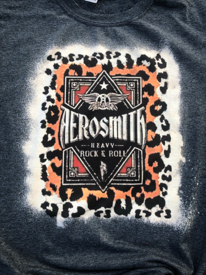 Aerosmith 80s Band Bleached Short Sleeve Graphic Tee