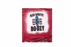 Red White and Boozy Bleached Tee