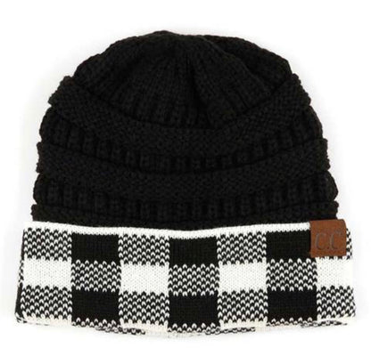 C.C. Exclusive Buffalo Plaid Beanie