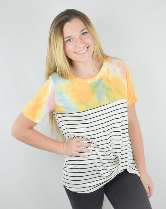 Groovy Tie Dye Striped Top | Mom Shirt | Summer Fashion