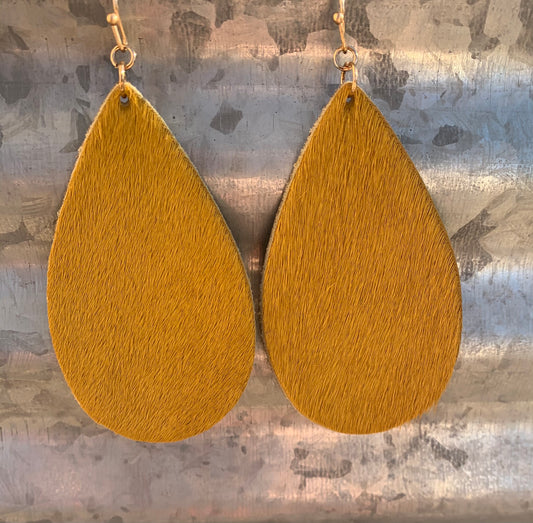 Tear Drop Cowhide Earrings