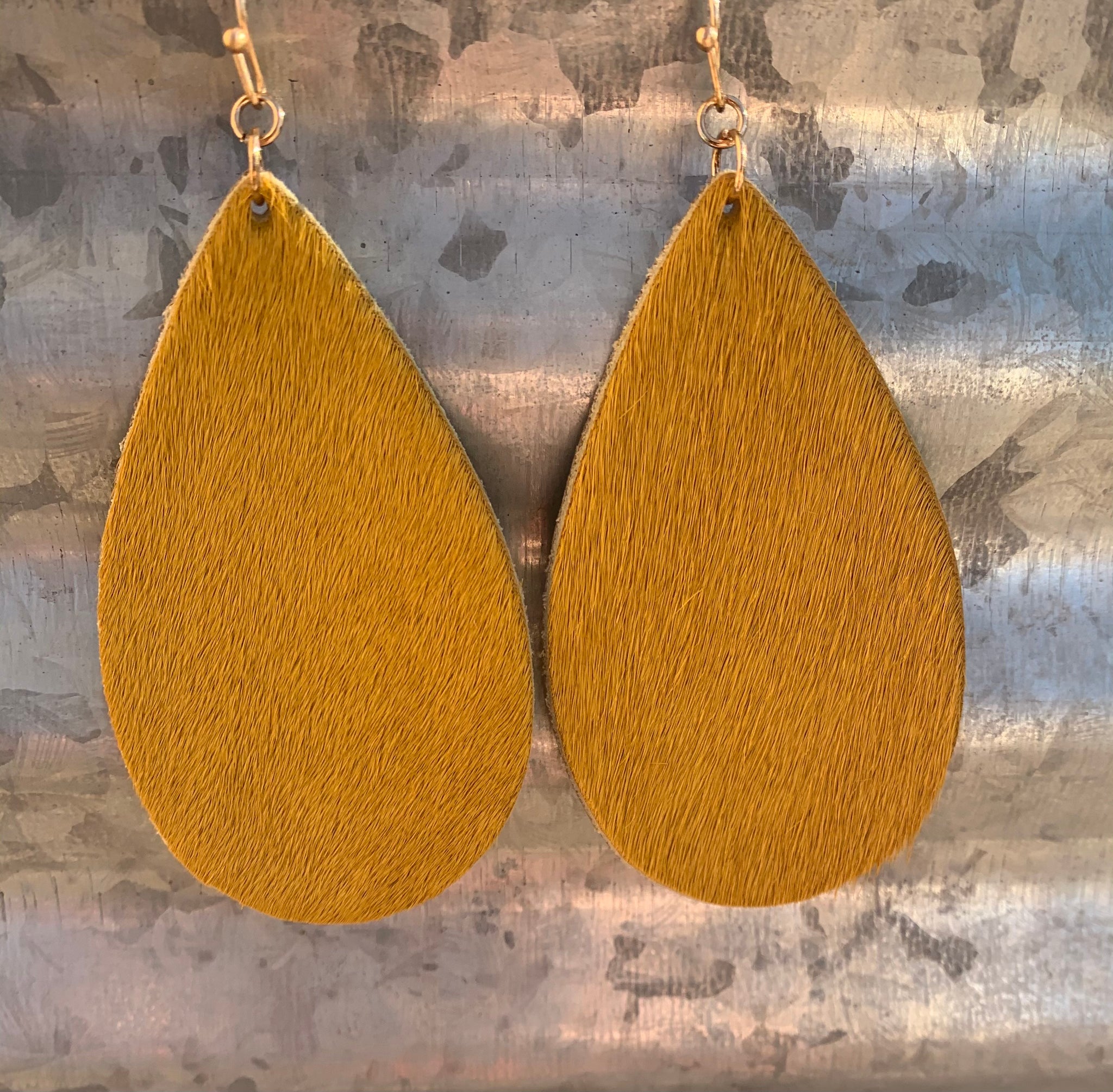 Upcycled LV Cowhide Dangle Teardrop Earrings – Texas Twisted Boutique